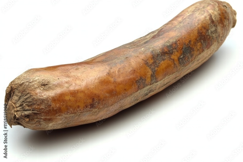 Single Dried Cassava Root on White Background Single Dried Cassava Root on White Background