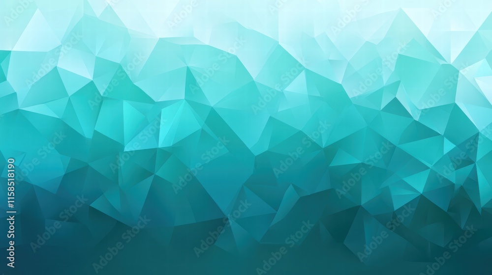 Fototapeta premium Abstract Teal and Turquoise Low Polygonal Background