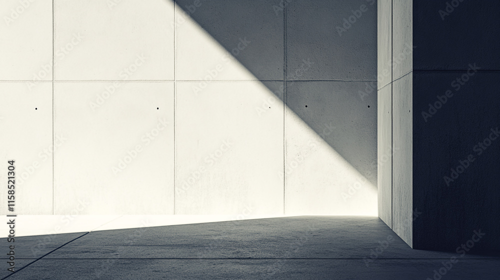 Obraz premium Light and shadow create a dramatic contrast in a minimalist architectural space