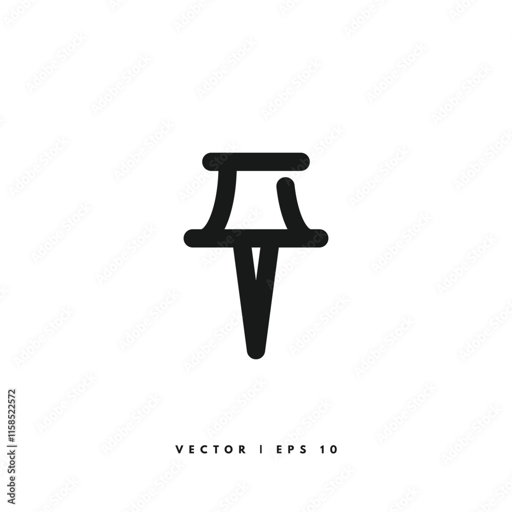 Push Pin Icon. Editable Stroke Push Pin Icon. Editable Stroke