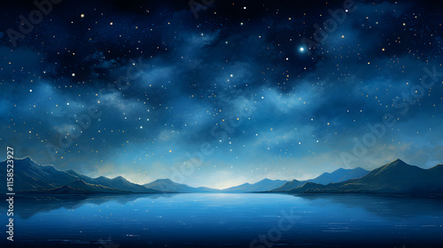Wallpaper Mural Digital dark blue sky nebula abstract graphic poster background Torontodigital.ca