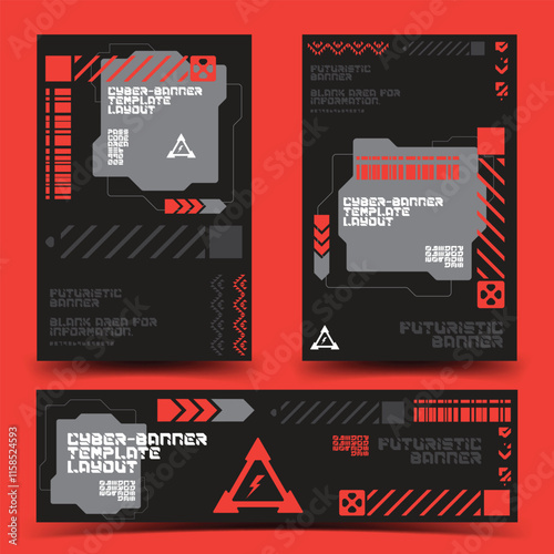 cyberpunk y2k 2000s gaming futuristic icon pattern set collection banner poster template hud for branding decoration decals