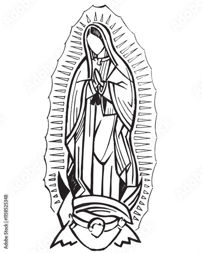 Virgin Mary of Guadalupe illustration