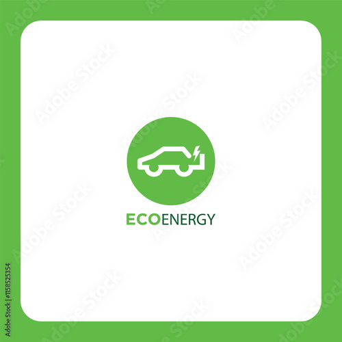 Green electric car icon symbolizing eco-friendly transport and sustainable energy. Perfect for EV, green tech, and renewable energy projects.