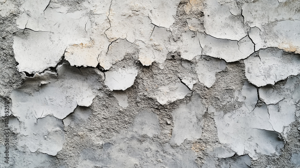 Cracked concrete wall showing rough texture and weathered surface details Cracked concrete wall showing rough texture and weathered surface details