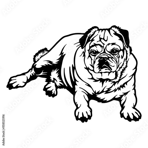 Pug Dog Breed - Pet Vector Cut file, Dog Silhouette Stencil - Cricut file