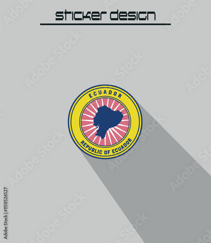 Modern round emblem with ecuador map – perfect for governmental, civic, or international branding