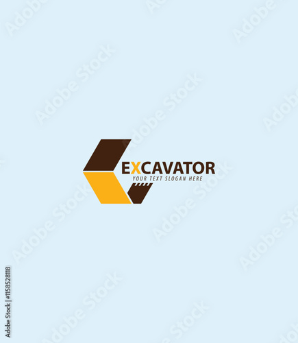 Modern excavator logo, ideal for construction companies, excavation services, or industrial branding. Clean, professional design ready for use.