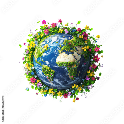 Earth Day Blooming Planet, Sustainable Future photo