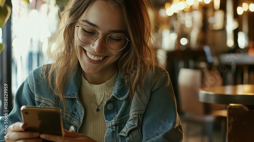 The Happy Woman with Phone