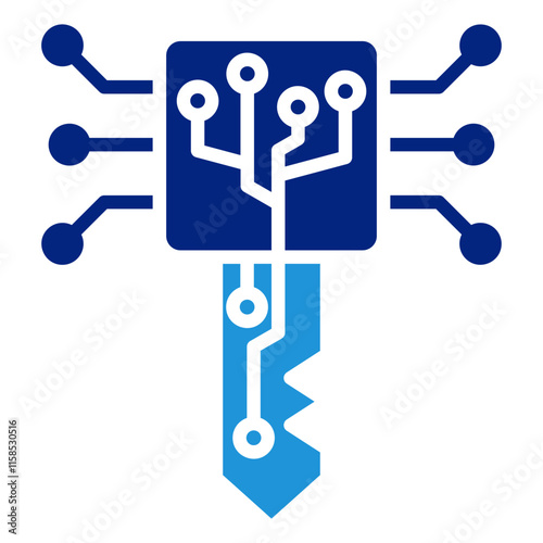 Digital Key Icon Element For Design