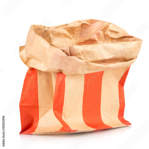 paper bag fast food isolated Crumpled