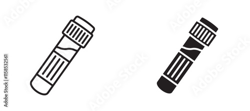 Blood sample icons in outline and fill. vector illustration for ui.