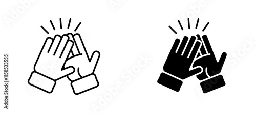 High Five icons in outline and fill. vector illustration for ui.