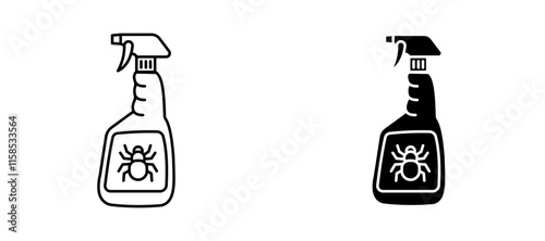 Insecticide icons in outline and fill. vector illustration for ui.