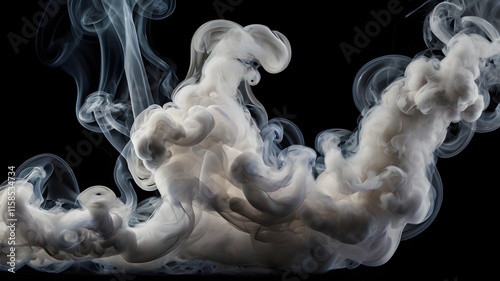 White mix Smoke on black background.colorful smoke