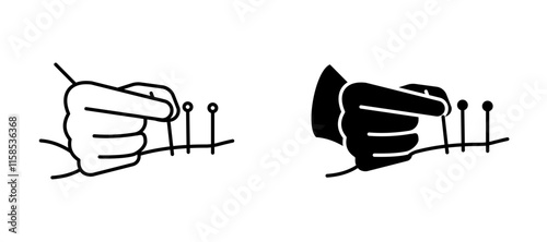 Acupuncture icons in outline and fill. vector illustration for ui.