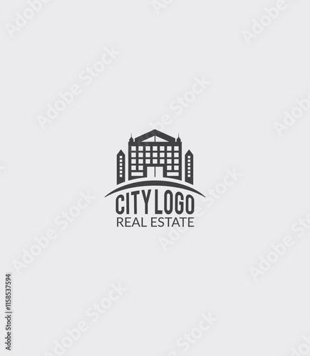 A sleek real estate logo with skyscrapers. Perfect for businesses, investment firms, and property branding.
