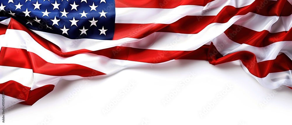 Obraz premium american usa flag clipart illustration isolated on white or transparent 