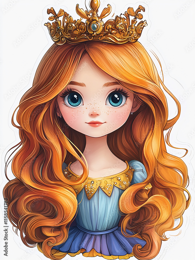 Fototapeta premium woman, hair, beauty, face, fashion, cartoon, vector, illustration, people, eyes, lady, model, makeup, hairstyle, head, red, art, person, style, glamour, make-up, smiling, lips, care, princess, queen