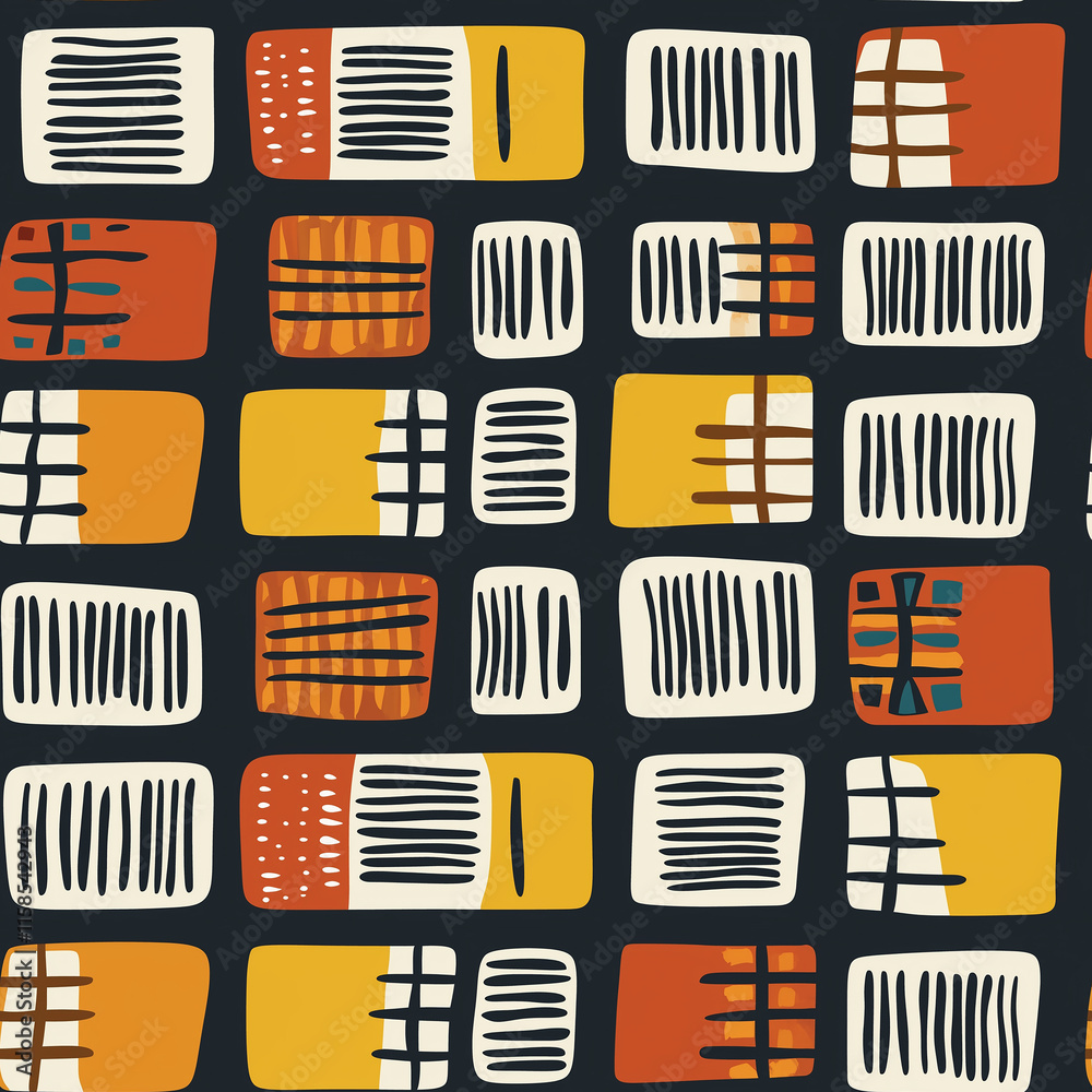 Vibrant african tribal seamless pattern design textiles graphic art modern colorful artistic expression