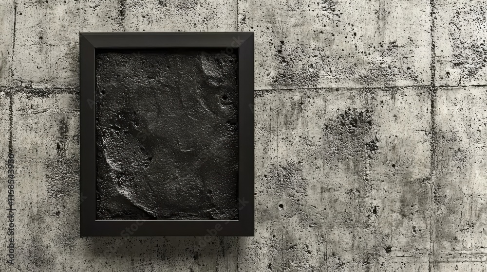 Naklejka premium Black Frame on Concrete Wall