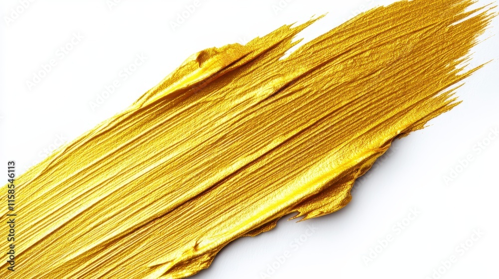 A glossy golden paint stroke on a white background, showcasing a vibrant and rich texture ideal for artistic expressions. A glossy golden paint stroke on a white background, showcasing a vibrant and rich texture ideal for artistic expressions.