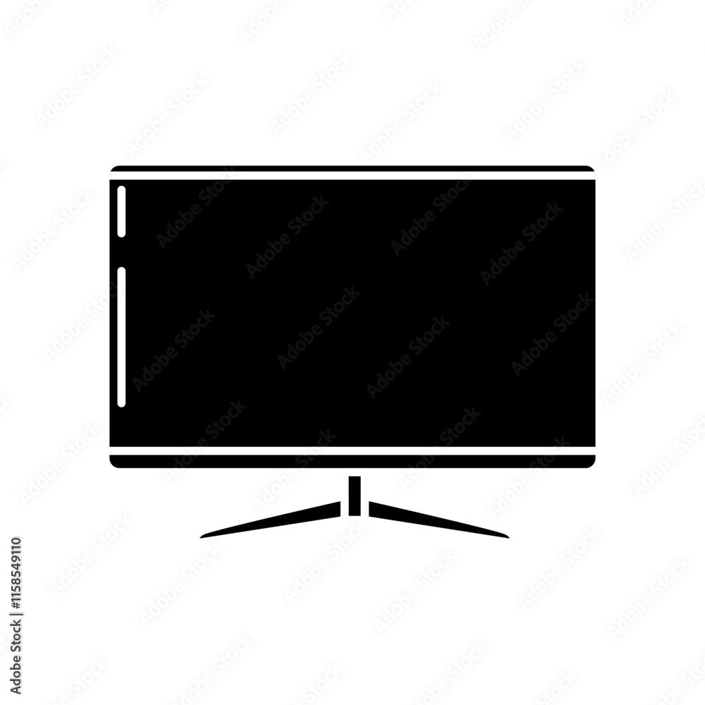 computer technology vector graphic design, desktop, PC, black screen white background. computer technology vector graphic design, desktop, PC, black screen white background.
