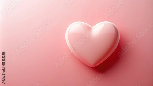 Shiny pink 3d Heart on pink background with copyspace for text, romantic Valentine's day concept, love celebration, greeting cards, event planning