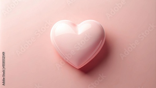 Shiny pink 3d Heart on pink background with copyspace for text, romantic Valentine's day concept, love celebration, greeting cards, event planning