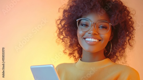 The Woman with Smartphone Smile