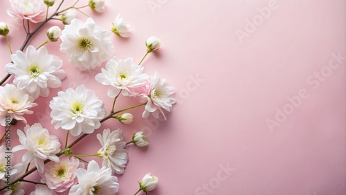Wallpaper Mural Spring white flowers on light pink background floral arrangement, Easter and spring concept Torontodigital.ca