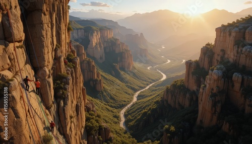 Against a breathtaking backdrop of a golden-hued canyon