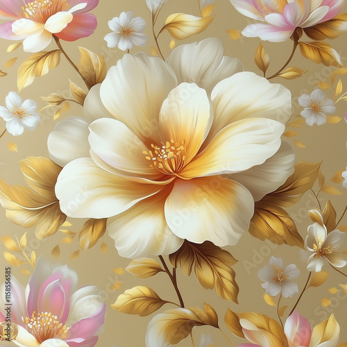 Classic Vintage Wallpaper Pattern Intricate Floral Motifs