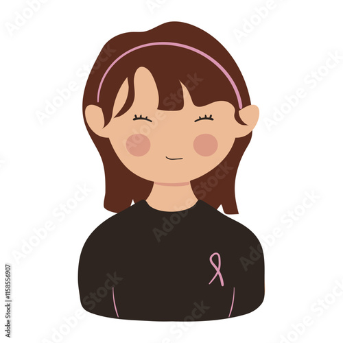 Breast Cancer Awareness Woman Character