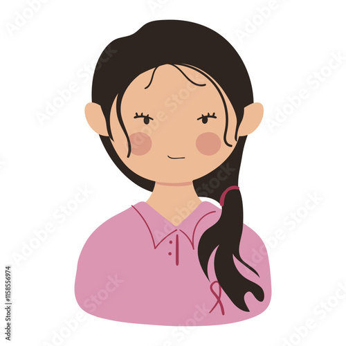 Breast Cancer Awareness Woman Character