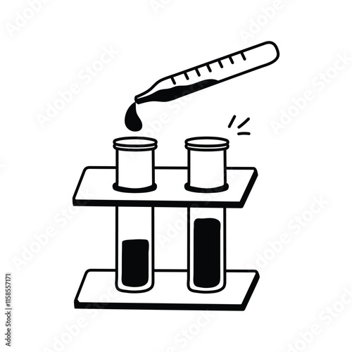 Laboratory testing of milk quality in test tubes