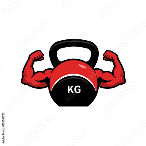 Muscular bodybuilders and fitness vector logos.