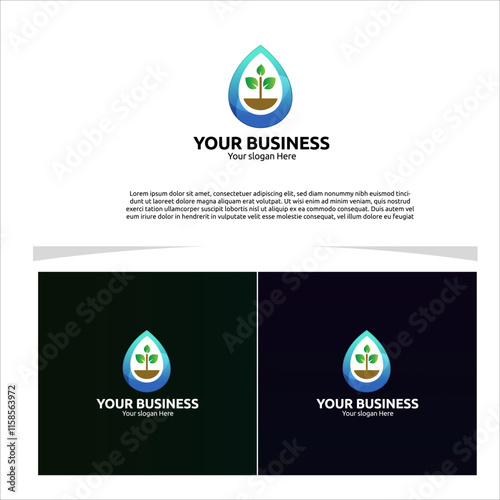 Wallpaper Mural clean and fresh logo showcasing a single water droplet containing a sprouting plant, for you Business Torontodigital.ca