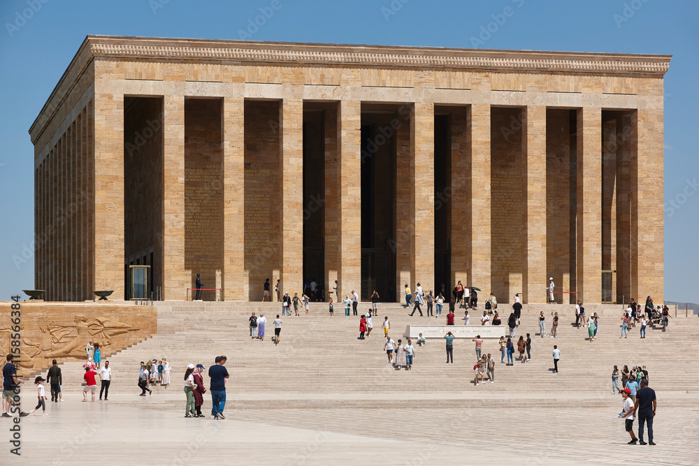 Ataturk mausoleum memorial in Ankara. Building landmark in Turkey. Asia