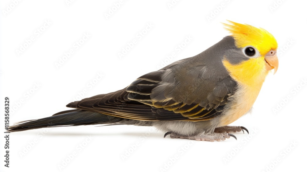 Fototapeta premium Captivating parrot display studio setting animal photography white background close-up colorful bird concept