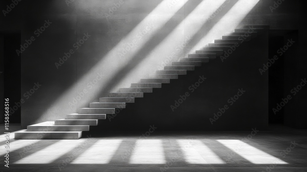 Obraz premium Concrete Stairs in Minimalist Setting