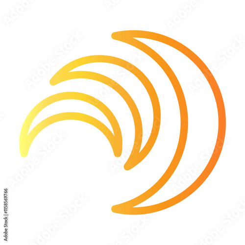 crescent Line Gradient Icon