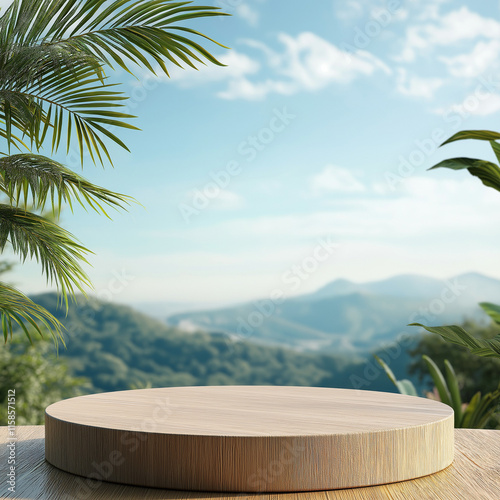 Natural scenic overlook mountain valley 3d render lush greenery wide angle serenity and adventure await photo