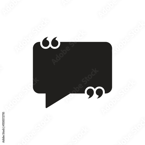 Quote frame icon in flat style. Speech bubble vector illustration on isolated background. Comment sign business concept.