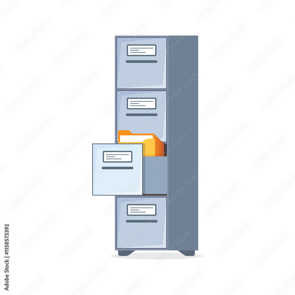 Office cabinet icon in flat style. Furniture storage vector illustration on isolated background. Drawer sign business concept. Office cabinet icon in flat style. Furniture storage vector illustration on isolated background. Drawer sign business concept.