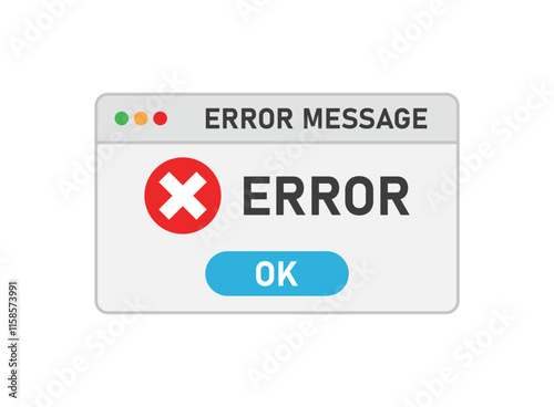 Error message icon in flat style. Computer window alert vector illustration on isolated background. Alert popup sign business concept. Free Download Error message icon in flat style. Computer window alert vector illustration on isolated background. Alert popup sign business concept. - GFXLoad
