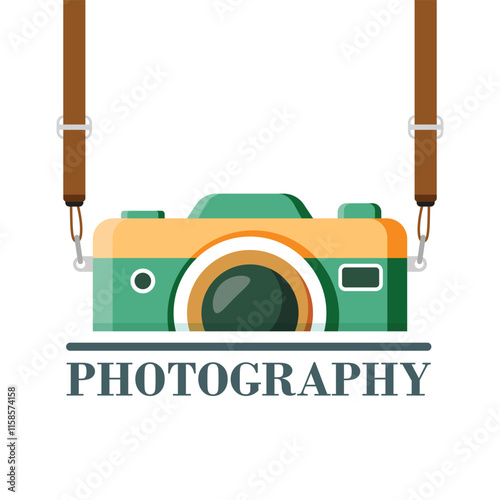 Camera icon in flat style. Photography vector illustration on isolated background. Photo sign business concept.