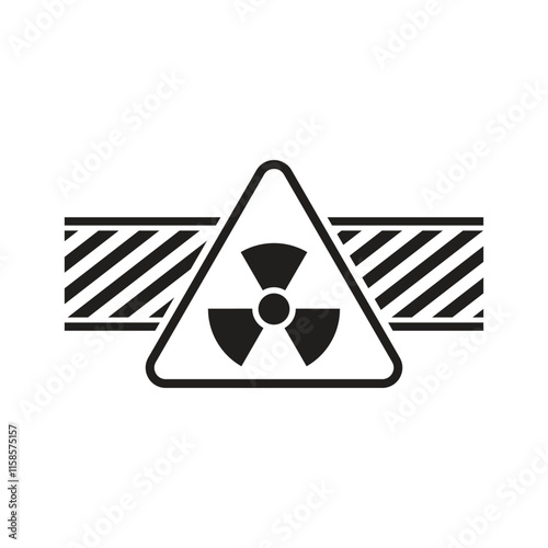 Radioactive material warning icon in flat style. Radiation danger vector illustration on isolated background. Caution sign business concept.