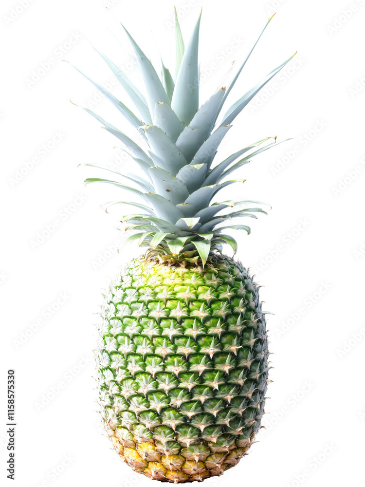 Fototapeta premium Pineapple (Ananas comosus) A tropical plant known for its spiky, rosette-shaped leaves and sweet, edible fruit, the pineapple is commonly